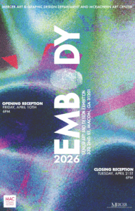 Promotional poster for Embody: 2026 Senior Art and Design Exhibition.